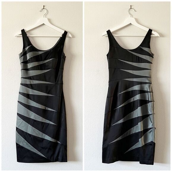 Jax Dresses & Skirts - JAX Sleeveless Color-block Geometric Sunbeam Sheath Bodycon Cocktail Dress